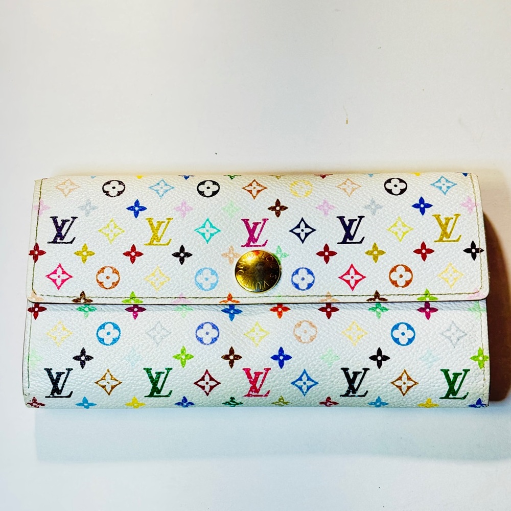 Louis Vuitton White Multicolor Monogram Wallet - Picture 10 of 15